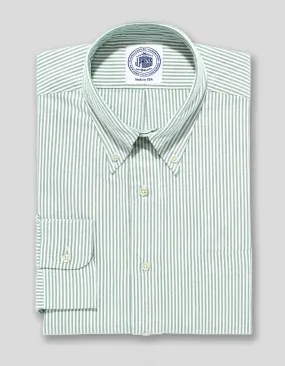 GREEN/WHITE OXFORD DRESS SHIRT