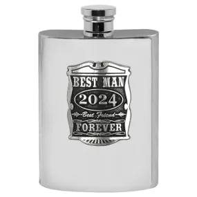 6oz Best Man Pewter Hip Flask - Perfect Wedding Party Gifts 2024