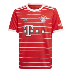 adidas FC Bayern Munich 2022/23 Short Sleeve Home Jersey - Youth - Red