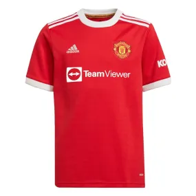 adidas Manchester United FC 2021/22 Official Home Jersey - Youth - Real Red