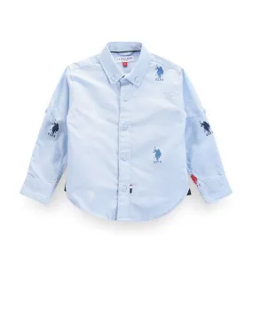 Boys Logo Print Oxford Shirt