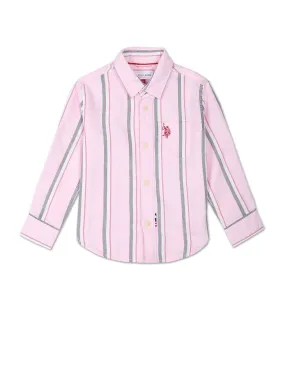 Boys Vertical Stripe Oxford Shirt