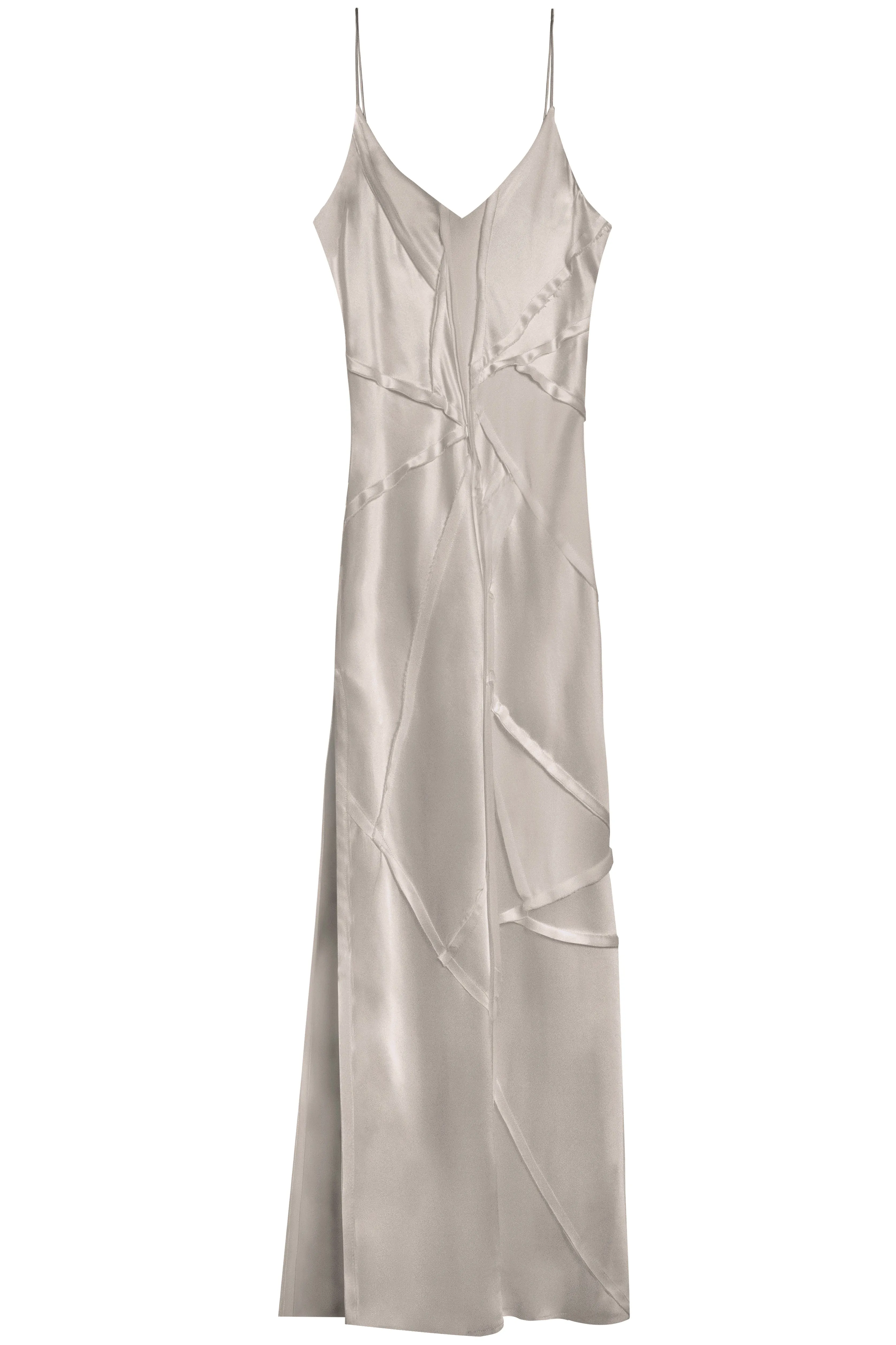 Elongated Recycled Dress with Slit - Quartz