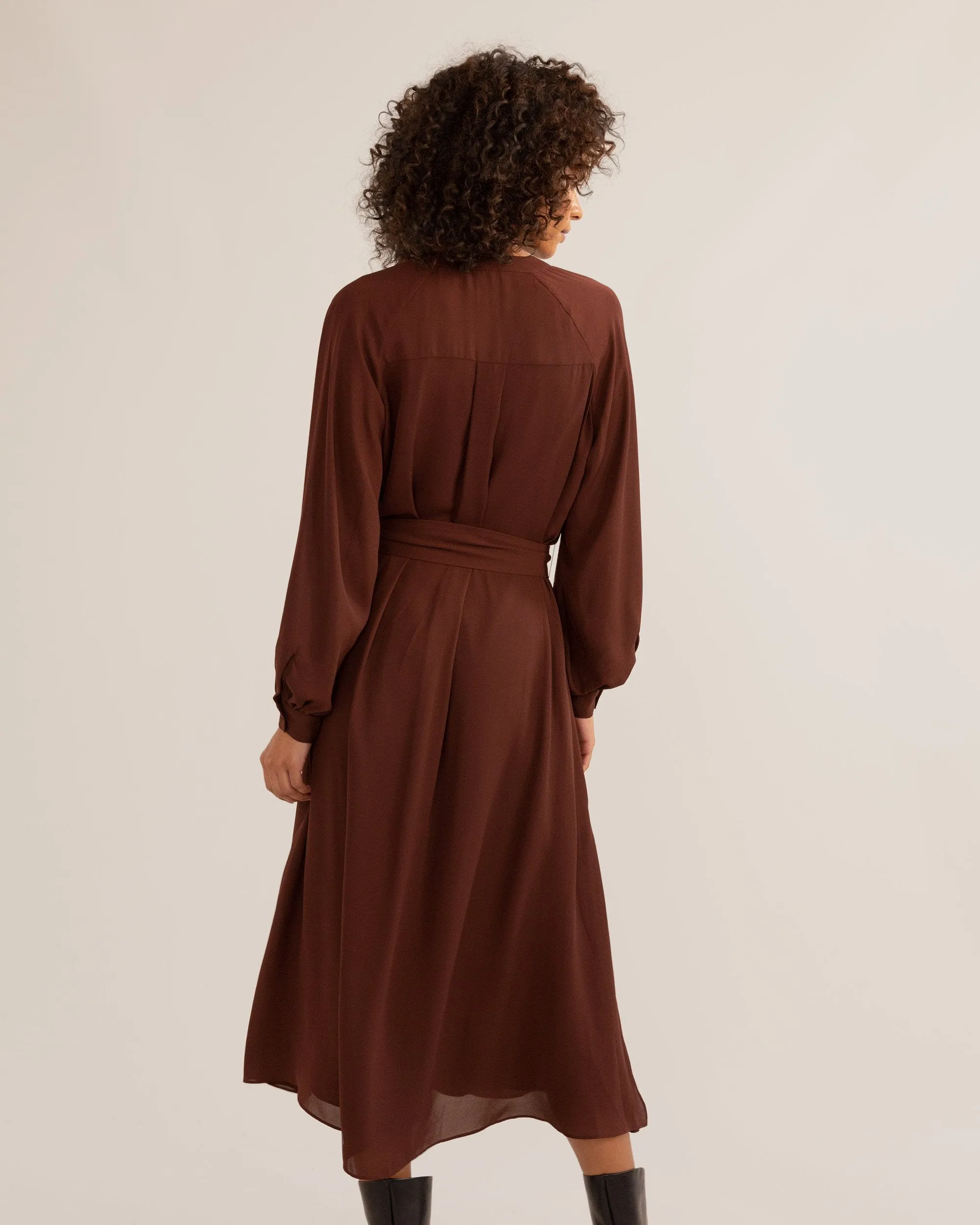 Remy Tie-Front Billow Sleeve Dress