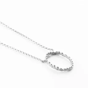 Small twig hoop with dewdrops - sparkling necklace - silver 925