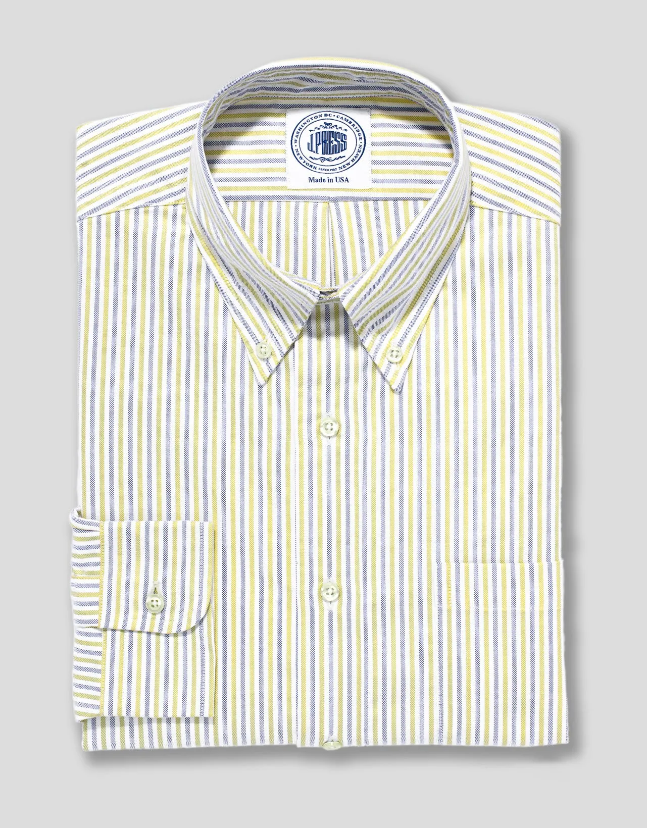 YELLOW/BLUE OXFORD DRESS SHIRT